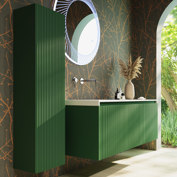 Belbagno Rimini Wall Hung Bathroom Vanity Rainforest Green