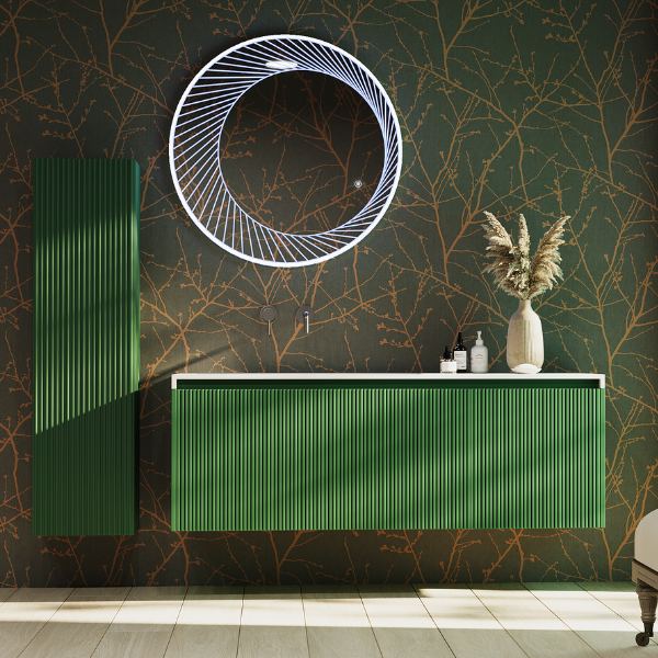 Belbagno Rimini Wall Hung Bathroom Vanity Rainforest Green