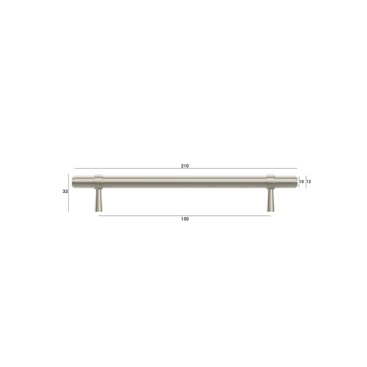 Dimension Otti Astor 210mm Pull Handle Brushed Nickel ASHDL160-BN - The Blue Space