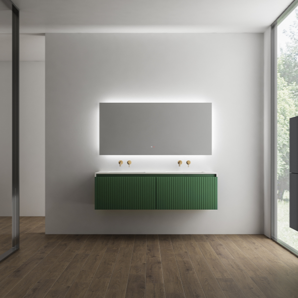 Belbagno Rimini Wall Hung Bathroom Vanity Rainforest Green