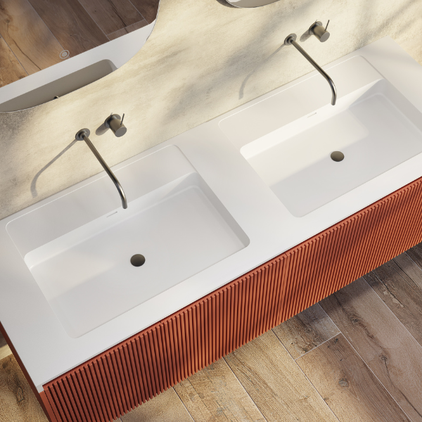 Belbagno Rimini Wall Hung Bathroom Vanity Potter's Clay
