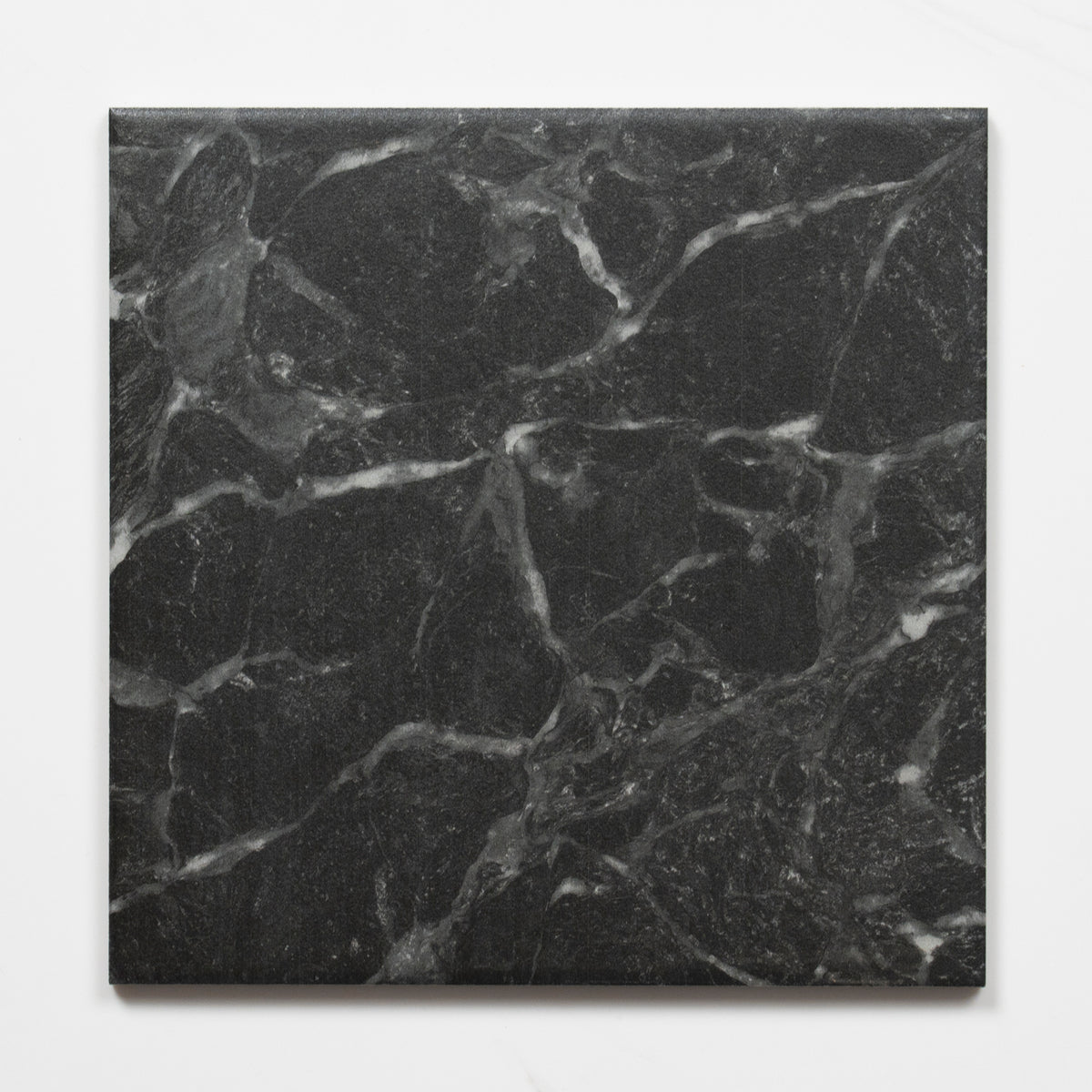 Single no Hand Matrix Black Marble Look Matte Porcelain Tile P3 200mm x 200mm 2AMIBKM - The Blue Space