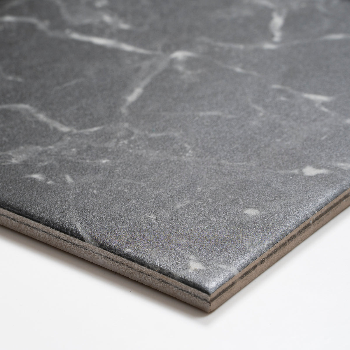Oblique Matrix Black Marble Look Matte Porcelain Tile P3 200mm x 200mm 2AMIBKM - The Blue Space