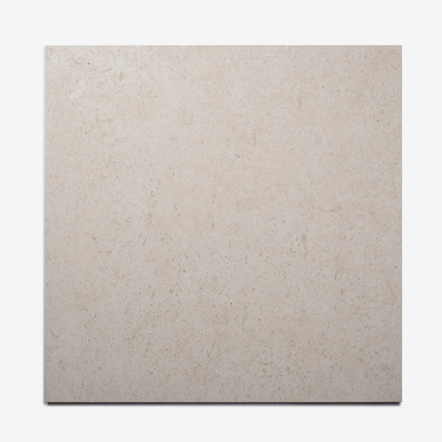 Ivory Myra Limestone Tile Matt 600 x 600 x 10mm Porcelain | The Blue Space