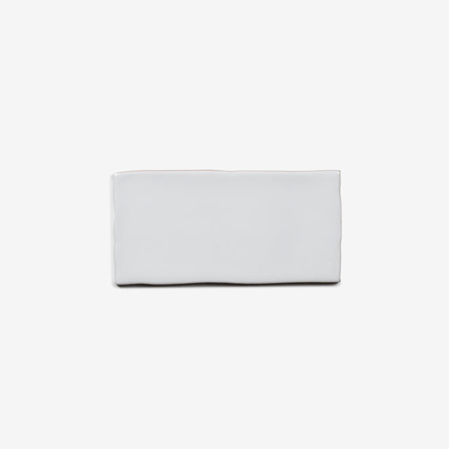 White Luca Hand Made Matte Subway Tile 75 x 150 x 8mm | The Blue Space