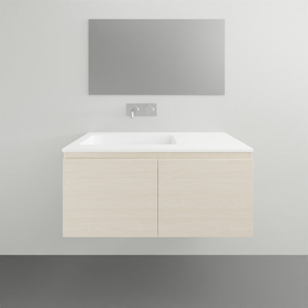 ADP Glacier Lite All Door Slim Vanity with Cast Marble Top - 900mm Left Bowl | The Blue Space