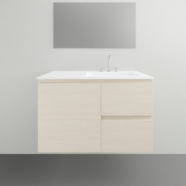 ADP Glacier Lite Door and Drawer Twin Vanity with Cast Marble Top