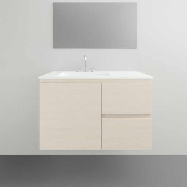 ADP Glacier Lite Door and Drawer Twin Vanity with Ceramic Top