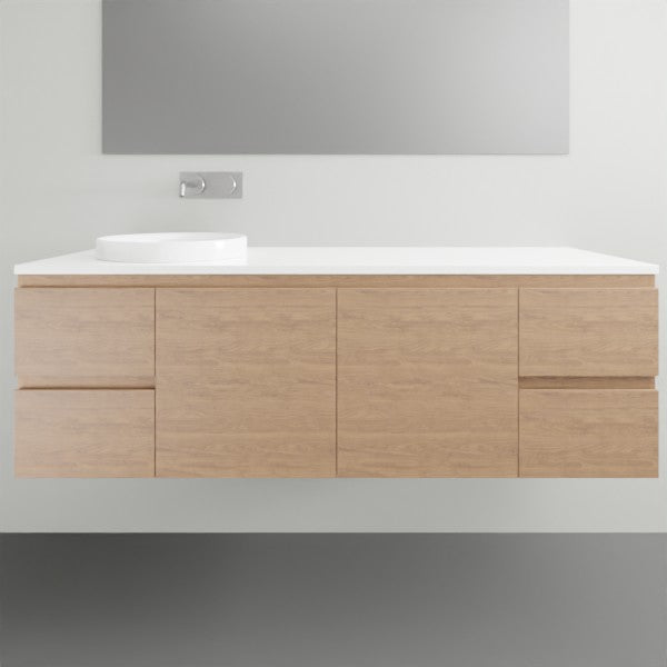 ADP Glacier Lite Door and Drawer Twin Vanity with Solid Surface Top