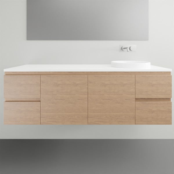 ADP Glacier Lite Door and Drawer Twin Vanity with Solid Surface Top