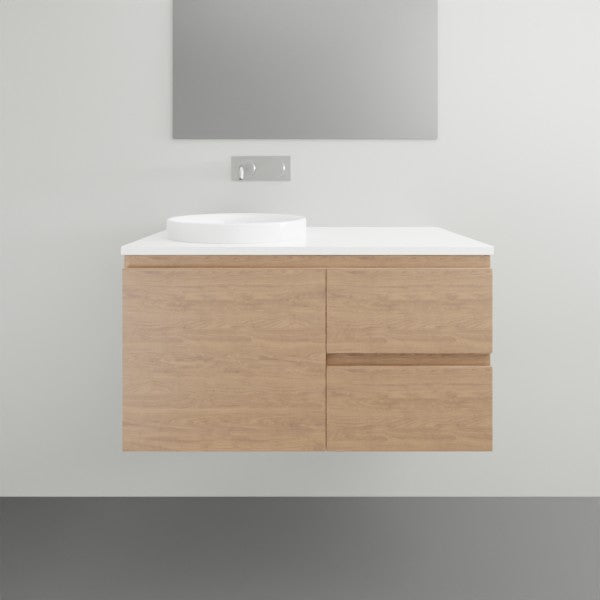 ADP Glacier Lite Door and Drawer Twin Vanity with Solid Surface Top