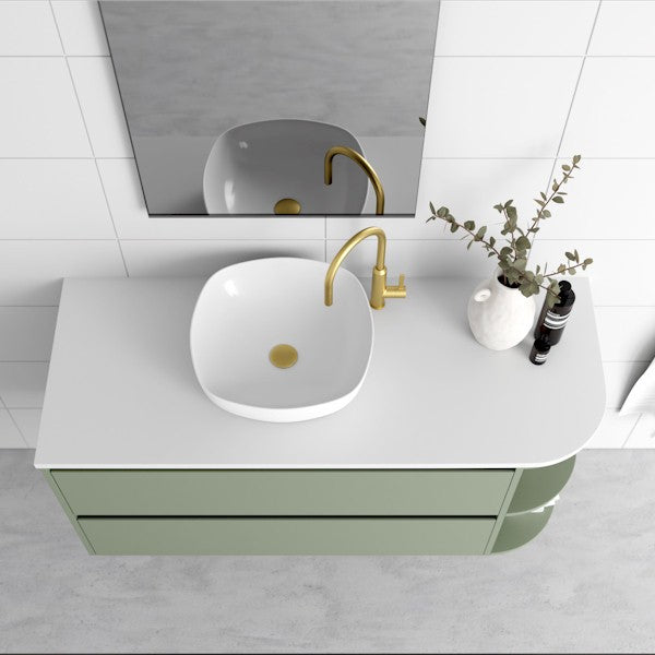 Marquis Avion, Avion4 Top, 1200mm One Shelf End Curved Wall Hung Vanity Side - The Blue Space
