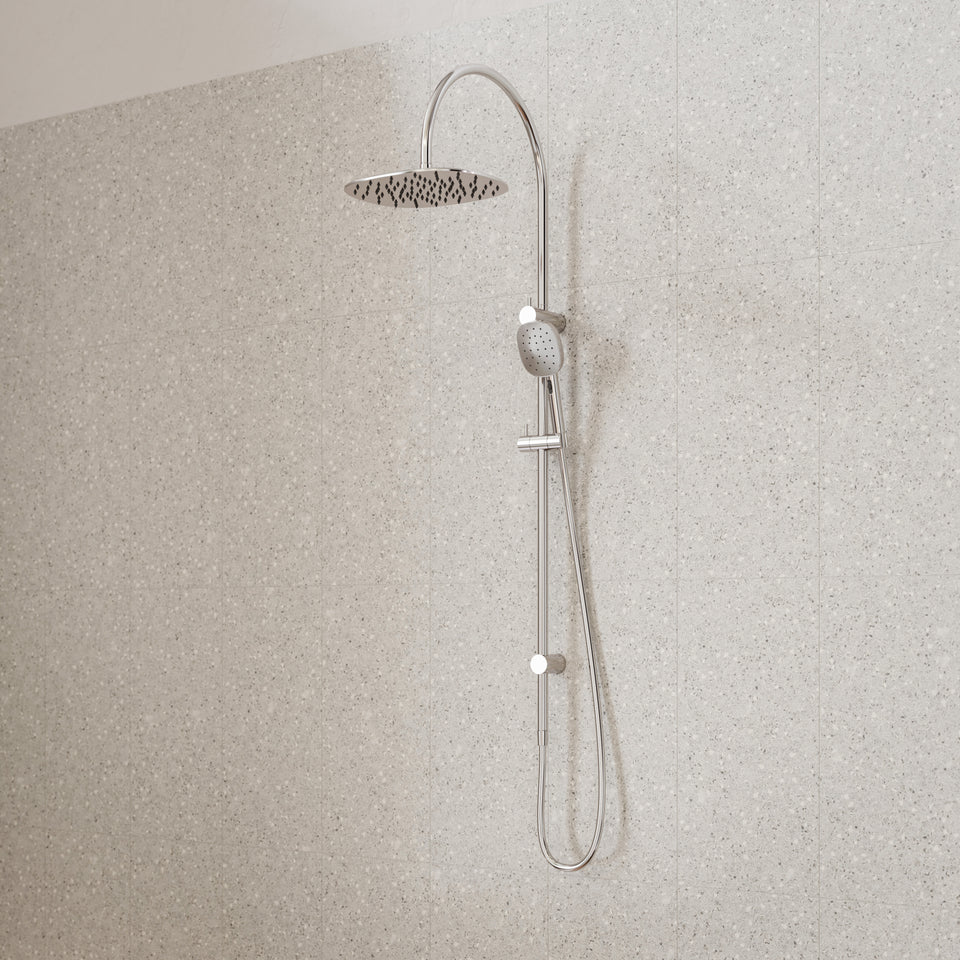 Caroma Contura II Rail Shower with Overhead - Chrome