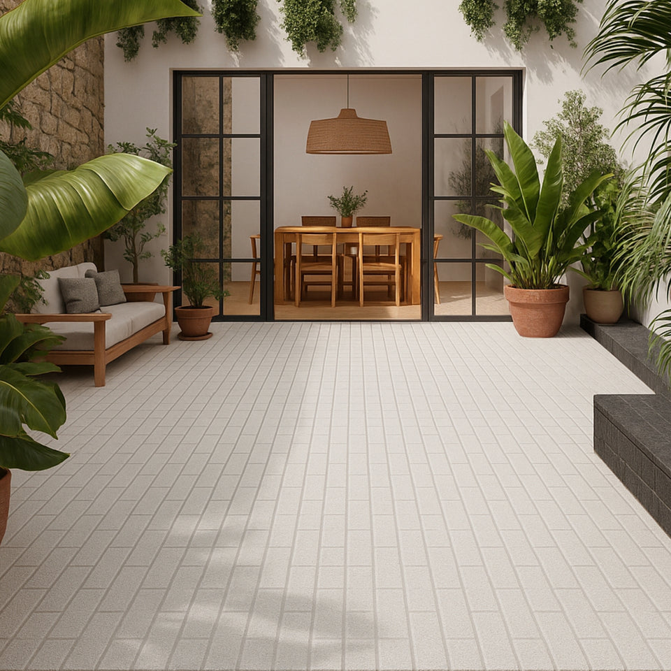 Eton White Porcelain Brick Look Tile 60mm x 250mm