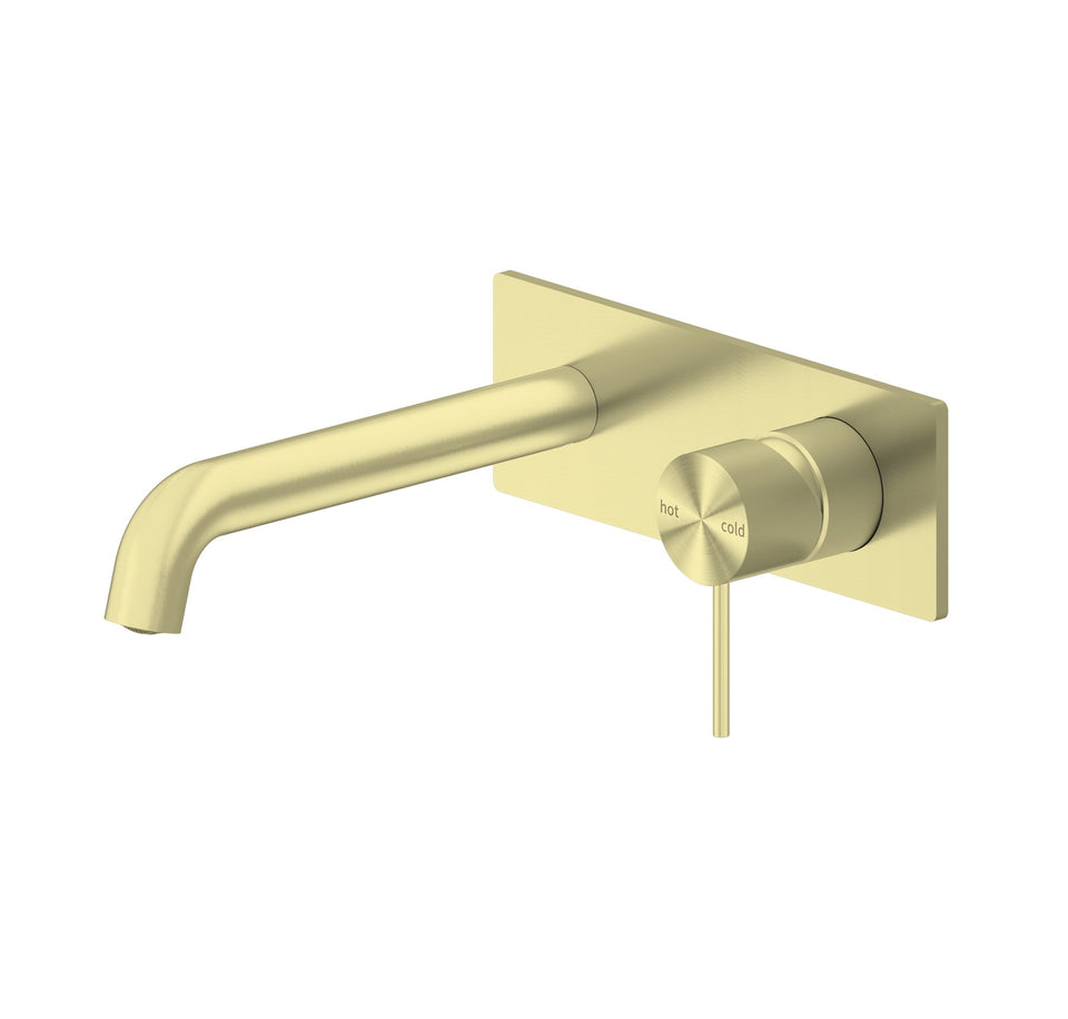 Nero Mecca Wall Basin/Bath Mixer 160mm Brushed Gold