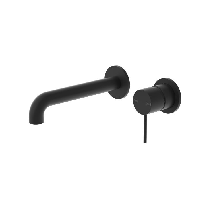 Nero Mecca Wall Basin/Bath Mixer Separate Back Plate 185mm Matte Black