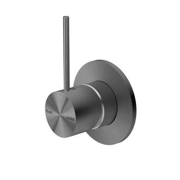 Nero Mecca Shower Mixer Handle Up 80mm Plate Gun Metal