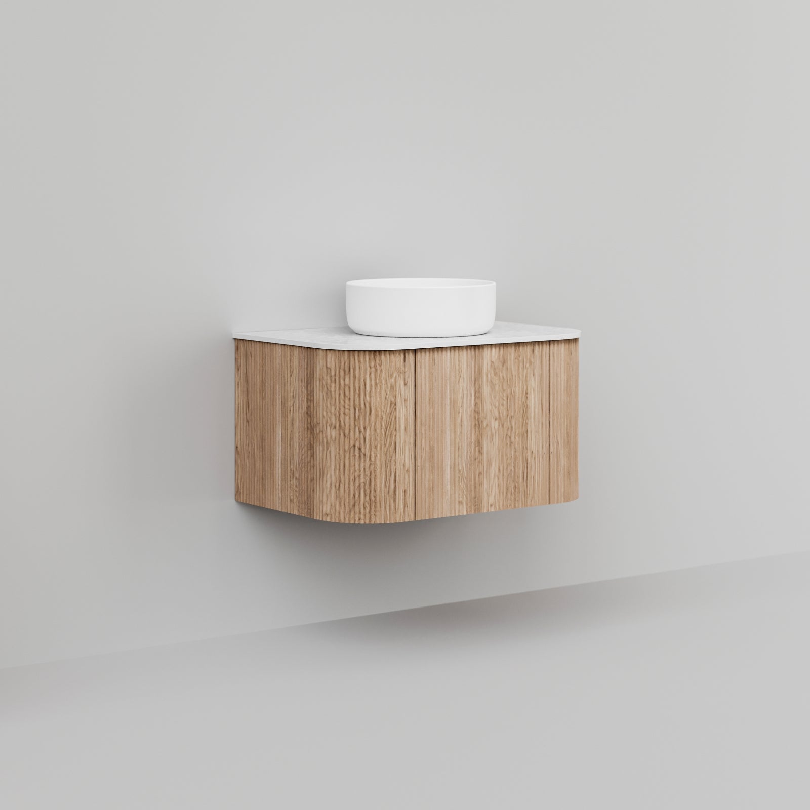 Ingrain Curved Fluted Wall Hung Vanity 750mm at The Blue Space