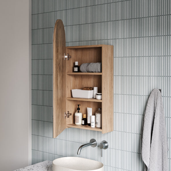 Ingrain Ash Arched Shaving Cabinet 400mm