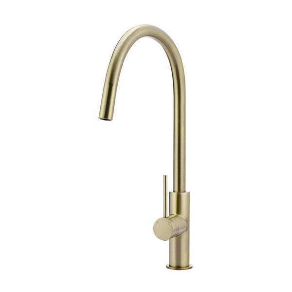 Meir Round Piccola Pull Out Kitchen Sink Mixer Tap Tiger Bronze Gold