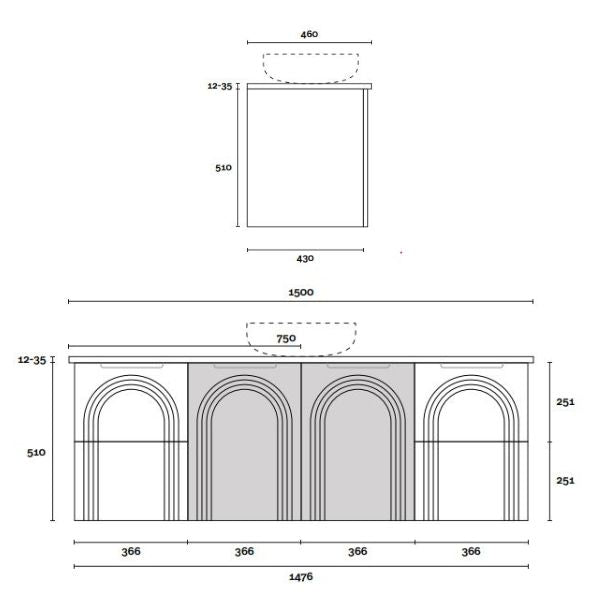 Marquis Arco Wall Hung Vanity