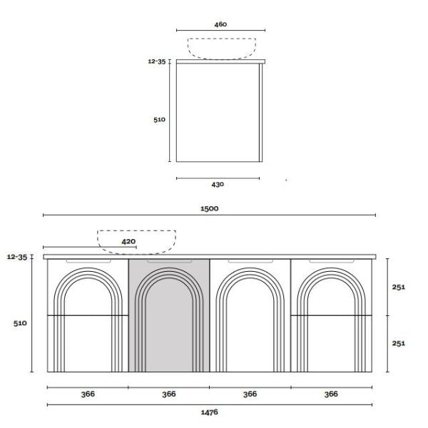 Marquis Arco Wall Hung Vanity