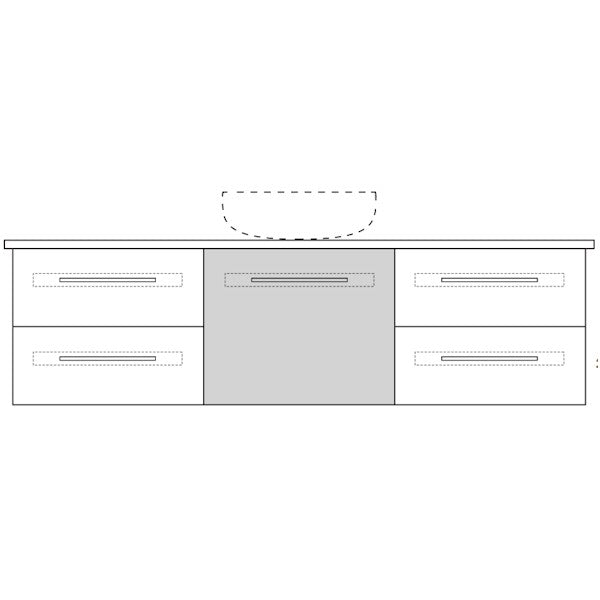 Marquis Gold Wall Hung Vanity