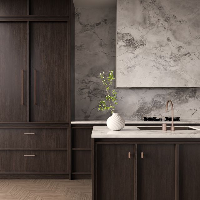 Meir Oppen T-Pull Cabinet Handle Knurled Champagne