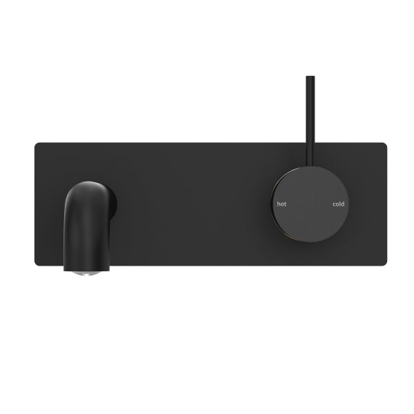 Nero Mecca Wall Basin Mixer Handle Up 160mm Spout Matte Black | The Blue Space