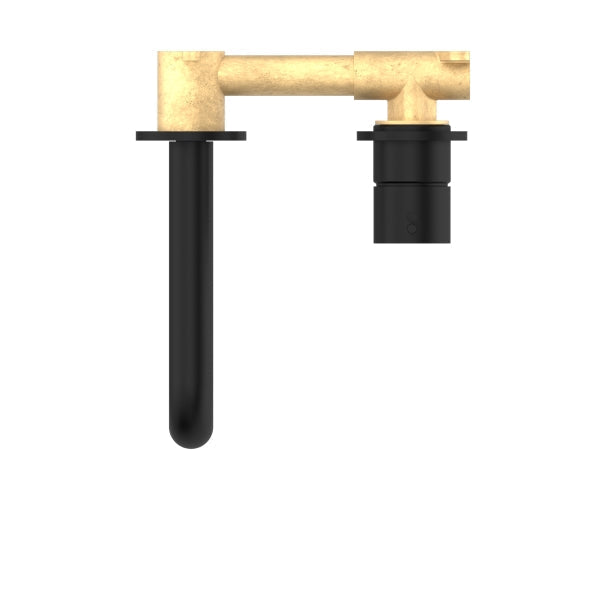 Nero Mecca Wall Basin Mixer Sep BP Handle Up 185mm Sp Matte Black Top View | The Blue Space
