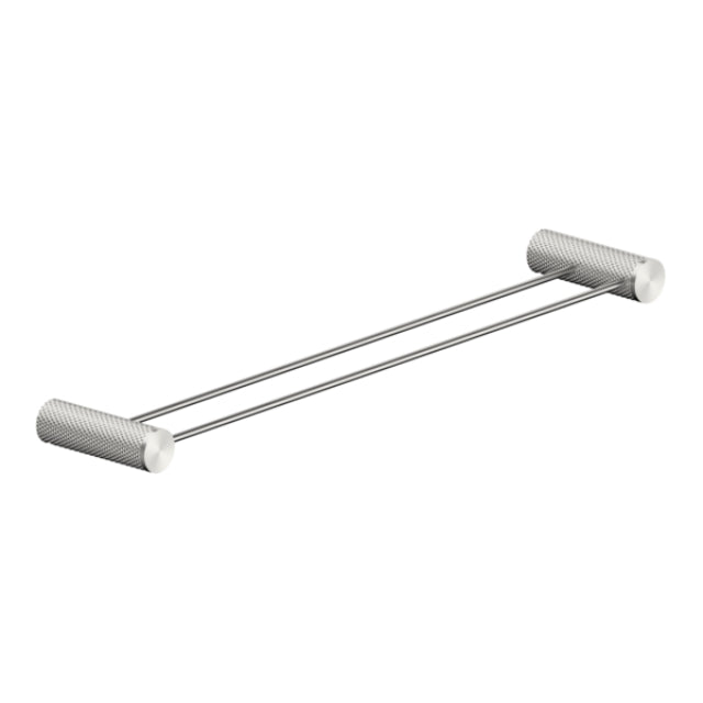 Nero Opal Double Towel Rail 800mm Brushed Nickel