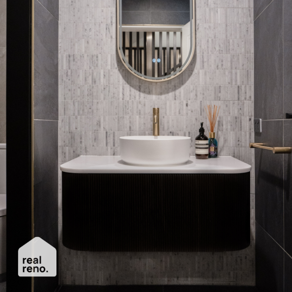 Phoenix Vivid Slimline Hand Towel Rail Brushed Gold - The Blue Space Real Reno
