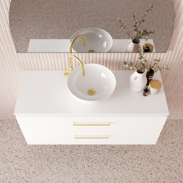 Marquis Riviera8S Wall Hung Vanity - 1200mm Centre Bowl - 2 drawer Top | The Blue Space
