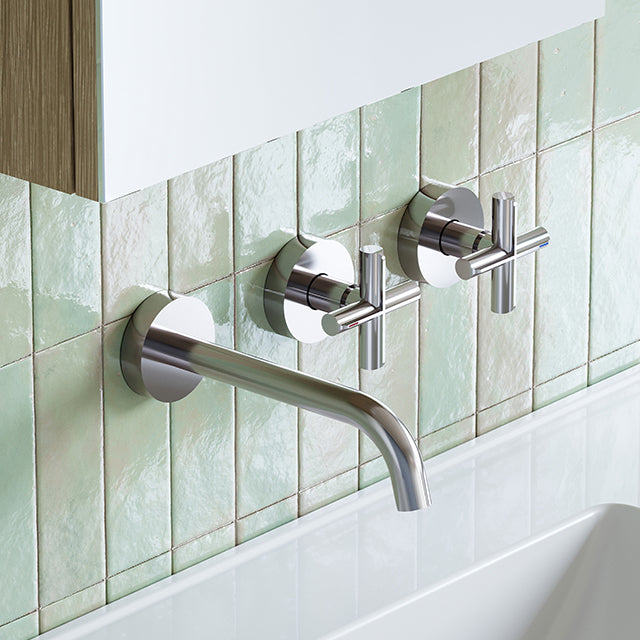 Phoenix Vivid Slimline Plus Wall Basin/Bath Hostess Set 180mm Chrome