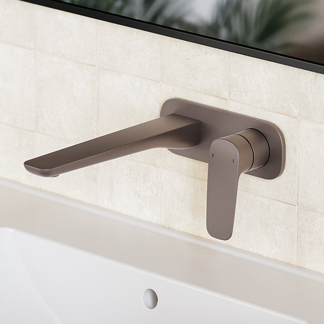 Caroma Contura II 180mm Wall Basin/Bath Mixer - Brushed Bronze