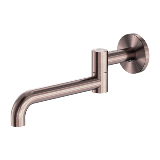 Nero Mecca Wall Mounted Swivel Basin/Bath Spout 225mm Brushed Bronze