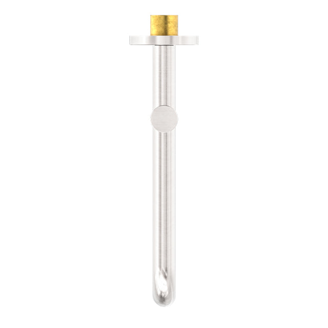Nero Mecca Wall Mounted Swivel Basin/Bath Spout 225mm Brushed Nickel