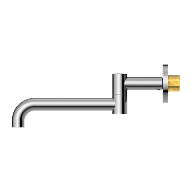 Nero Mecca Wall Mounted Swivel Basin/Bath Spout 225mm Chrome