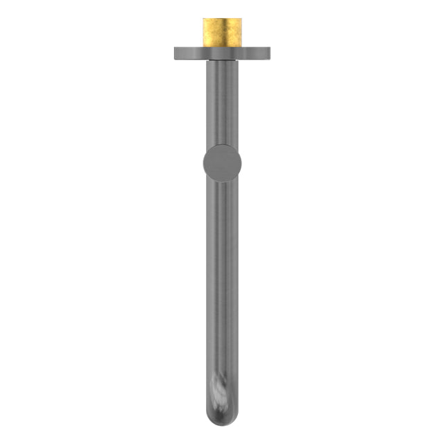 Nero Mecca Wall Mounted Swivel Basin/Bath Spout 225mm Gun Metal