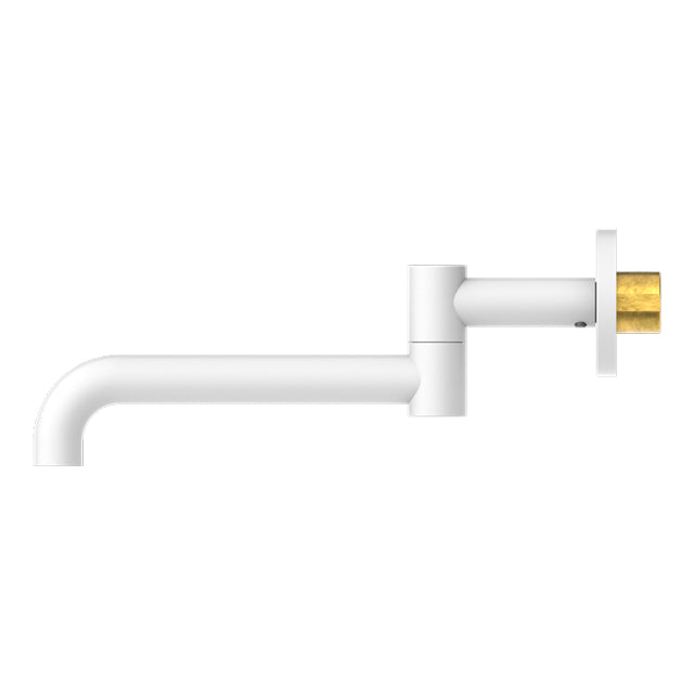 Nero Mecca Wall Mounted Swivel Basin/Bath Spout 225mm Matte White