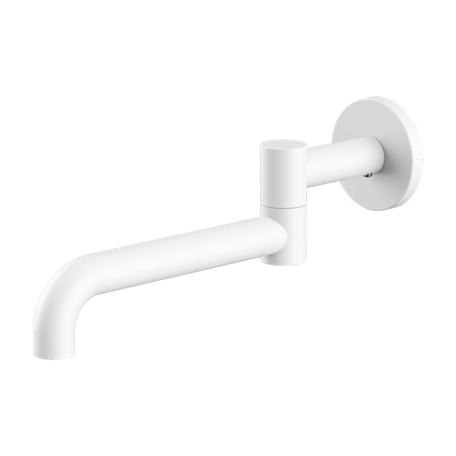 Nero Mecca Wall Mounted Swivel Basin/Bath Spout 225mm Matte White