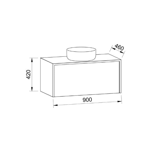 Timberline Ainsworth Wall Hung Vanity with SilkSurface Waterfall Top and Above Counter Basin