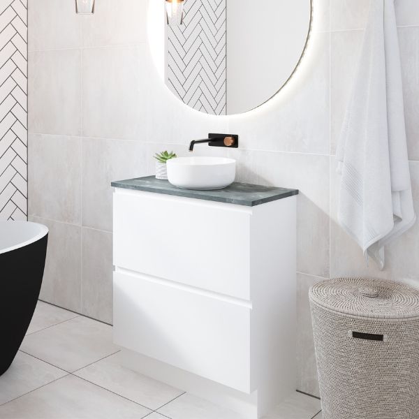Timberline Billie Floor Standing Ensuite Vanity with SilkSurface Top and Above Counter Basin