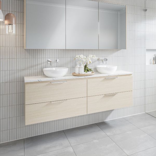 Timberline Billie Wall Hung Ensuite Vanity with SilkSurface Top and Above Counter Basin