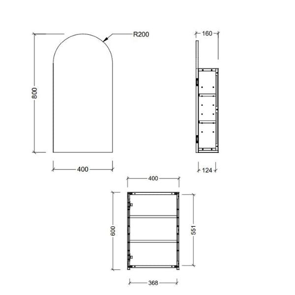 Timberline Church Shaving Cabinet 400mm