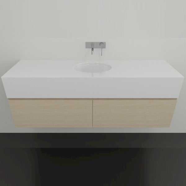 Timberline Kingsley Wall Hung Vanity with SilkSurface Box Top and Under Counter Basin