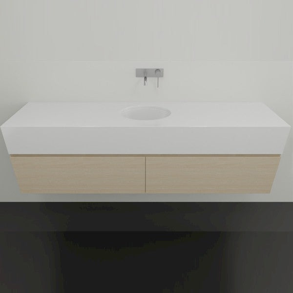 Timberline Kingsley Wall Hung Vanity with SilkSurface Box Top and Under Counter Basin