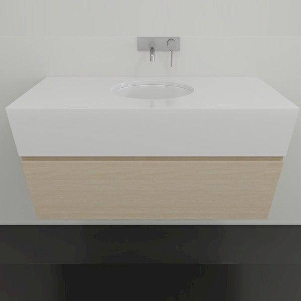Timberline Kingsley Wall Hung Vanity with SilkSurface Box Top and Under Counter Basin