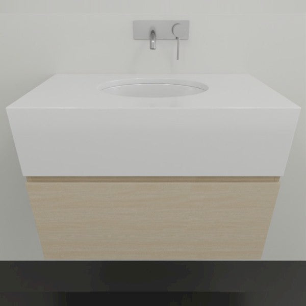 Timberline Kingsley Wall Hung Vanity with SilkSurface Box Top and Under Counter Basin
