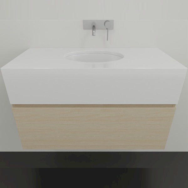 Timberline Kingsley Wall Hung Vanity with SilkSurface Box Top and Under Counter Basin